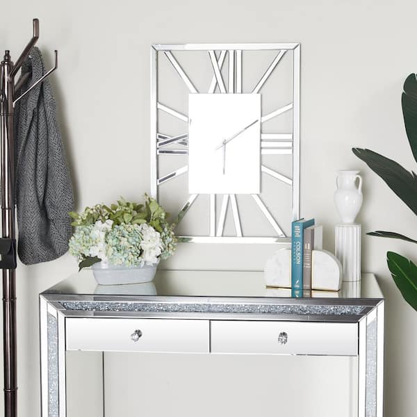 2 in. x 32 in. Silver Glass Wall Clock