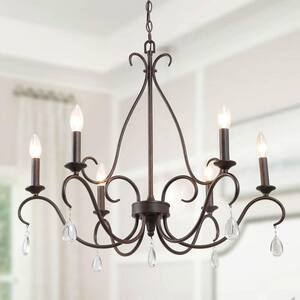 LNC Lavie 8 in. 1-Light Rusty Bronze Industrial Pendant Light with ...