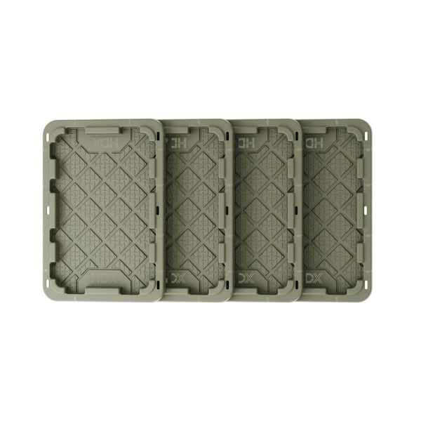 Army Green 27 Gal. Storage Tote Lid 4-pack