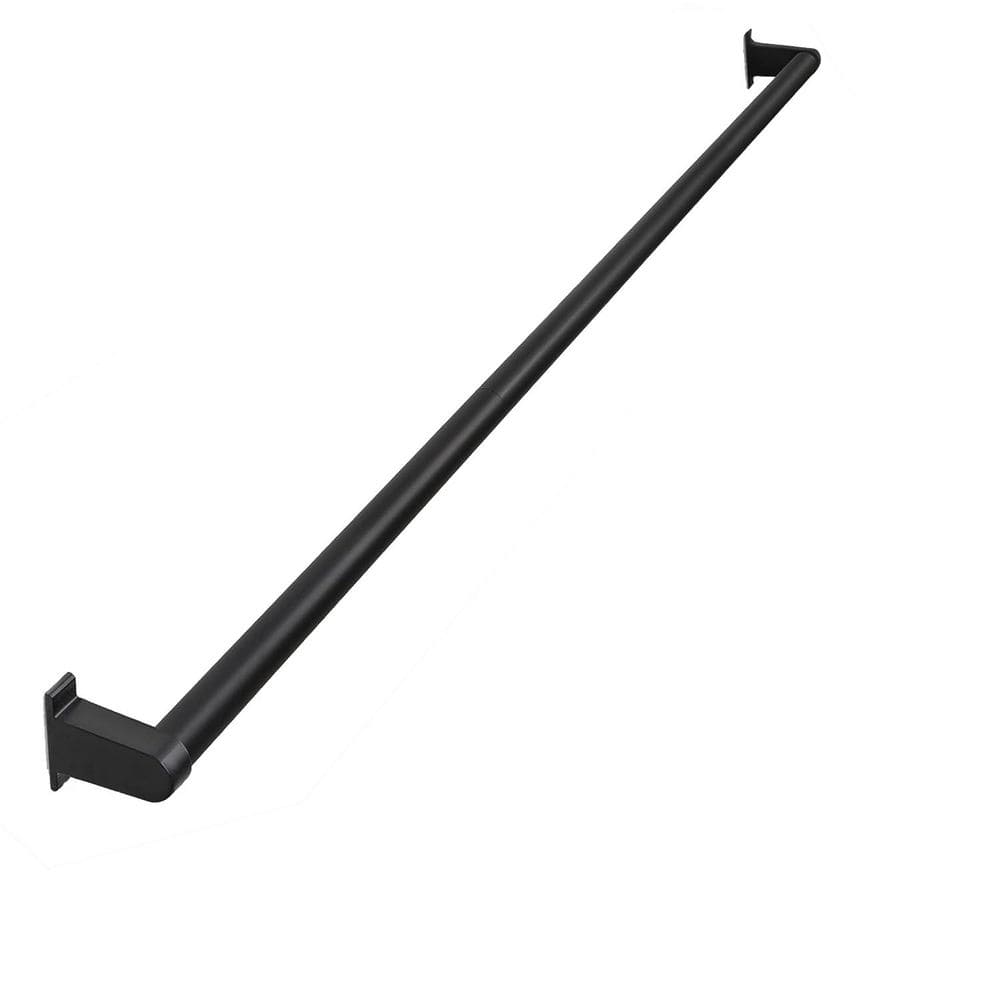 5 ft. Black Aluminum Staircase Handrail for Indoor Outdoor Stairs Wall Mount Pipe Style Safety Railing price history on PriceWatchPro