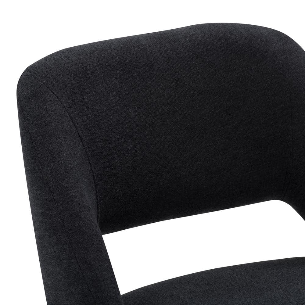 Elegant Luxe Black Velvet 28'' Barstool with Modern Iron Legs