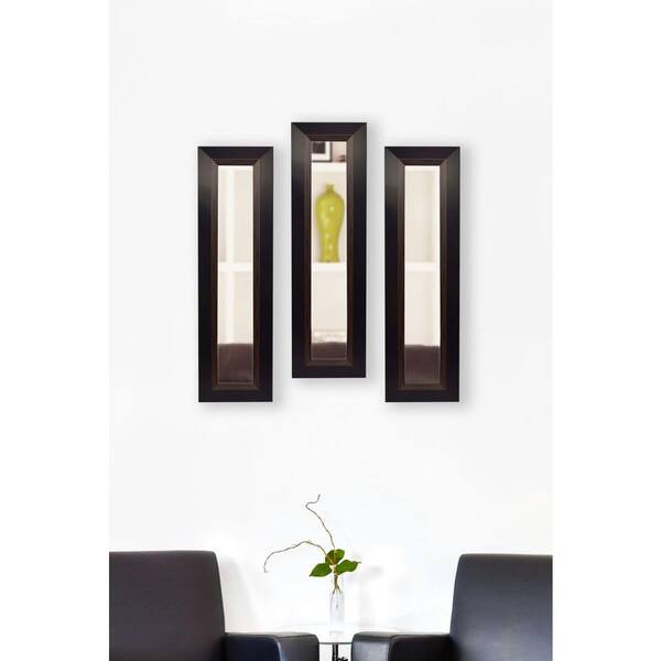 Unbranded 15.75 in. x 39.75 in. Brown Lining Vanity Mirror (Set of 3-Panels)