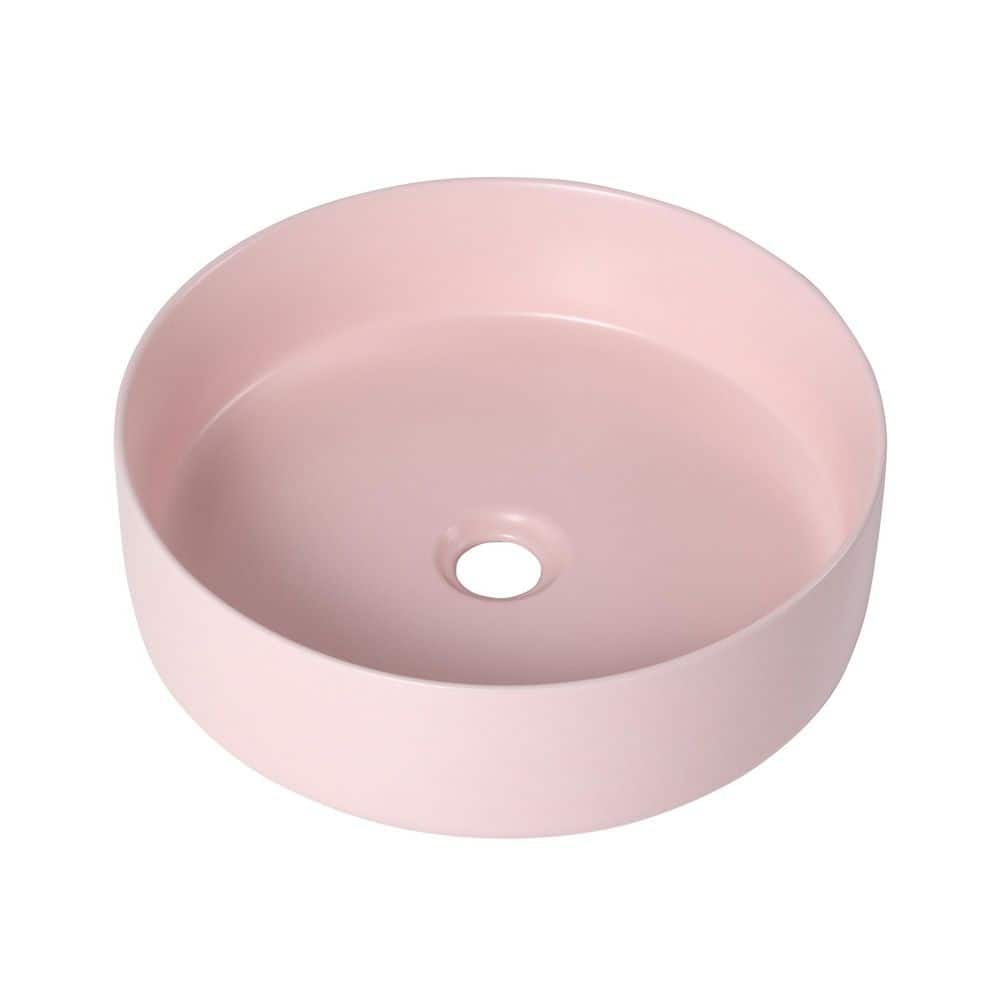 16 in Ceramic Circular Vessel Bathroom Sink in Pink price history on PriceWatchPro