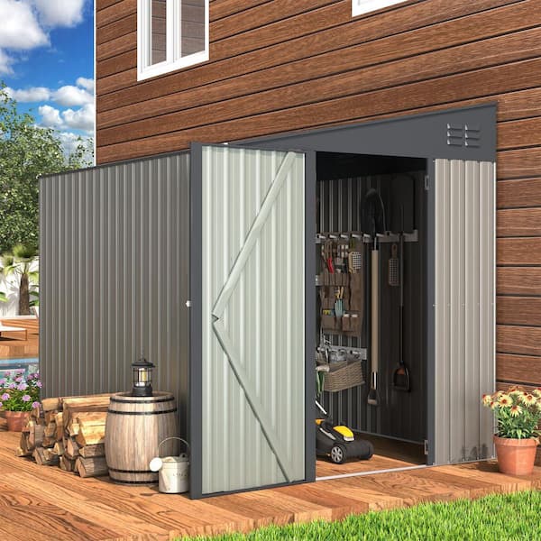 Sudzendf 8 ft. W x 6 ft. D Metal Storage Shed, Tools Storage Shed