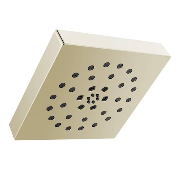 Delta 4-Spray Patterns 1.75 GPM 7.69 in. Wall Mount Fixed Shower Head with H2Okinetic in Lumicoat Polished Nickel