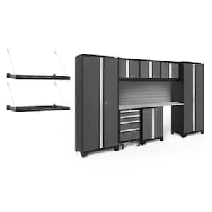 Bold Series 8-Piece 24-Gauge Stainless Steel Garage Storage System in Gray (132 in. W x 77 in. H x 18 in. D)