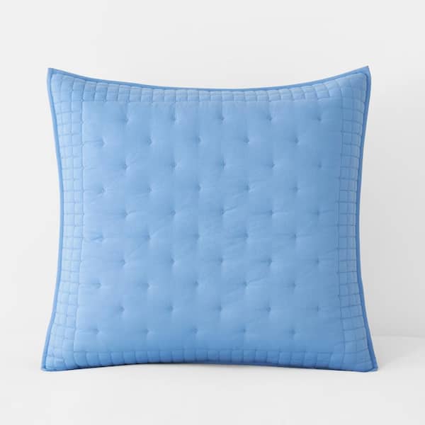 The Company Store Pintuck Blue Cotton Euro Sham