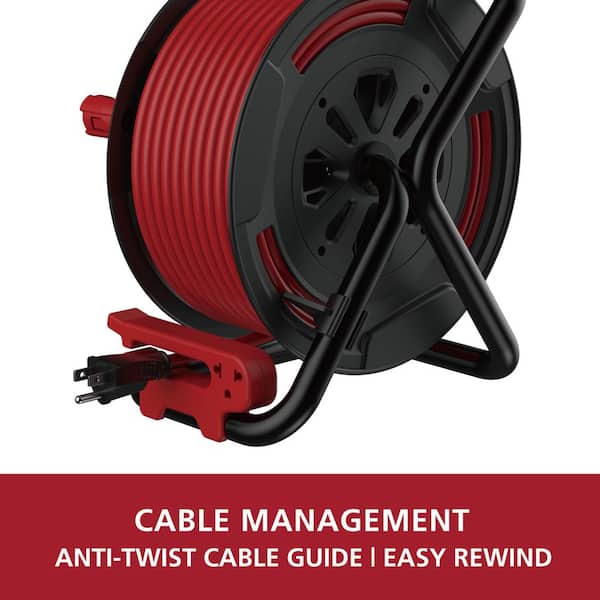 Husky 50 ft. 14/3 13AMP Retractable Extension Cord Reel with 4