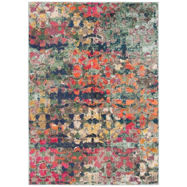 SAFAVIEH Monaco Green/Blue 4 ft. x 6 ft. Abstract Area Rug