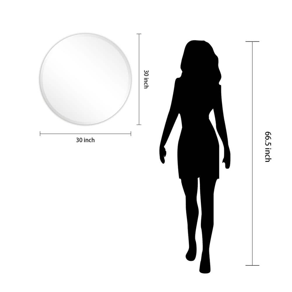 Empire Art Direct 30" Round Frameless Beveled Wall Mirror