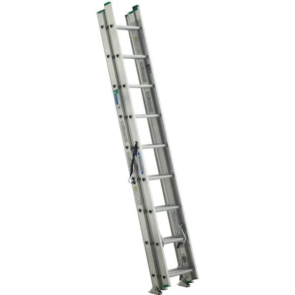 Werner 24 ft. Aluminum 3 Section Compact Extension Ladder with 225 lbs. Load Capacity Type II Duty Rating