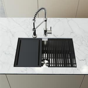 Mercer Undermount Stainless Steel 30 in. Single Bowl Kitchen Sink with Accessories