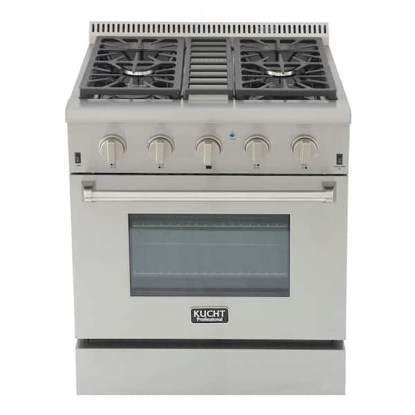 Kucht Pro-Style 30 in. 4.2 cu. ft. Natural Gas Range with Sealed Burners and Convection Oven in Stainless Steel