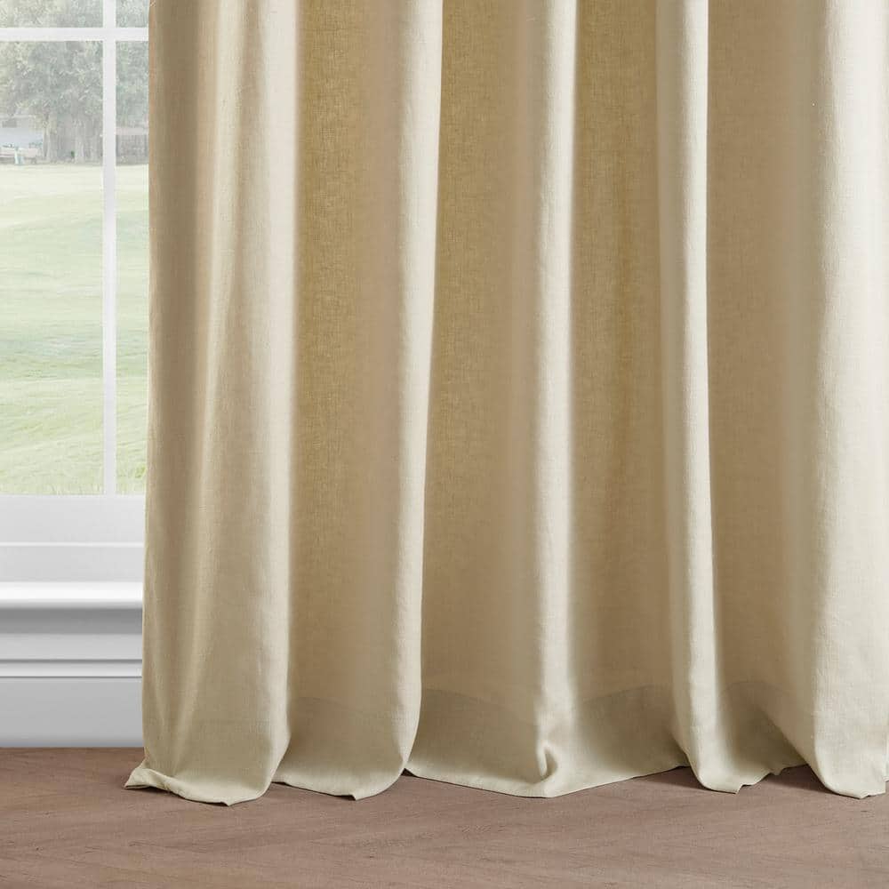 Walnut Beige Linen Room-Darkening Window Panel, 50" x 108"