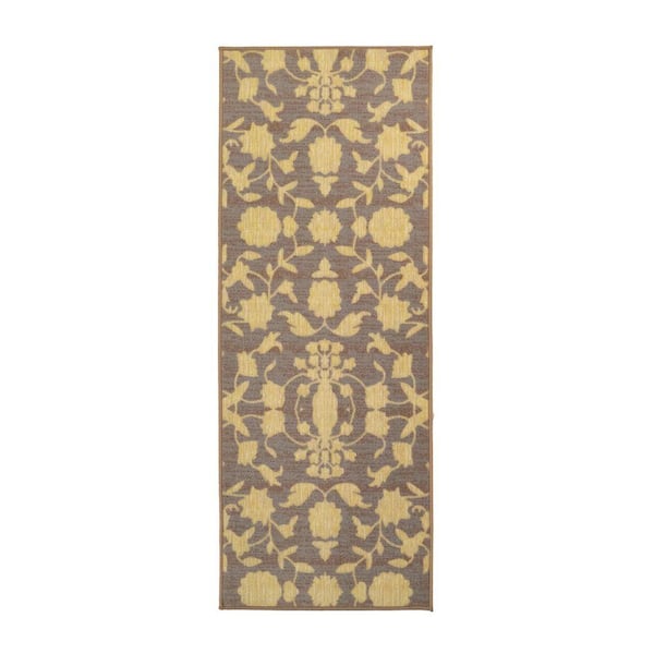 Trellis Floral Abstract Design Cut to Size Cream 26 " Width x Your Choice Length Custom Size Slip Resistant Stair Runner