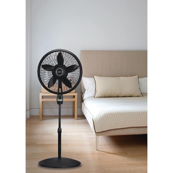 16 in. 3 Speed Oscillating Pedestal Fan with Adjustable Height, Easy Assembly, and Quiet Cooling for Any Room in Black