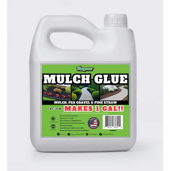 Viagrow Mulch Glue, Outdoor, 1 qt. / 32oz.: Makes 1 Gal. / Covers Approx. 125 sq. ft.