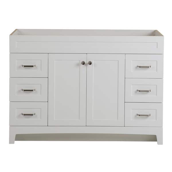 Home Decorators Collection Thornbriar 48 in. W x 22 in. D x 34 in. H Bath Vanity Cabinet without Top in Polar White