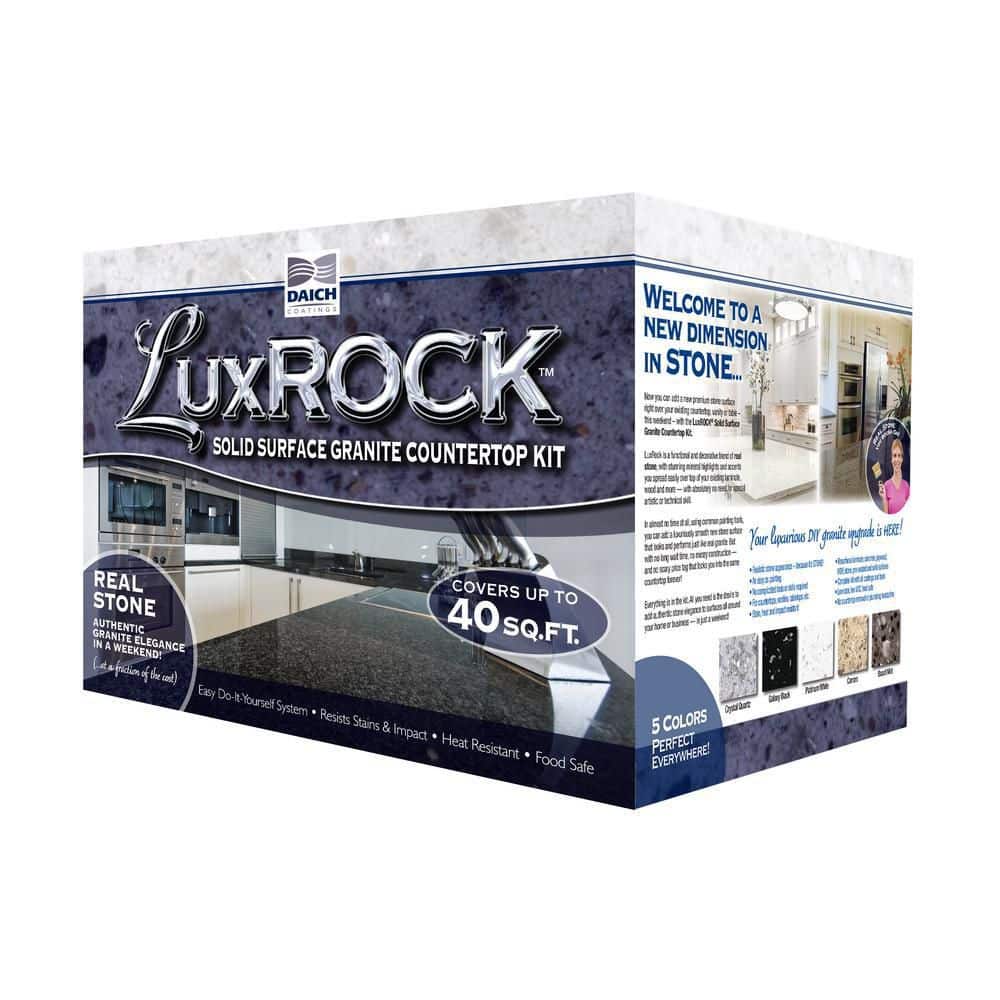DAICH Lux Rock Solid Surface Granite Countertop Kit - 40 sq. ft. - Carrara, Tan/stone -  LX-SSGU-CA-40