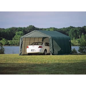 13 ft. W x 20 ft. D x 10 ft. H Steel and Polyethylene Garage without Floor in Green with Corrosion-Resistant Frame