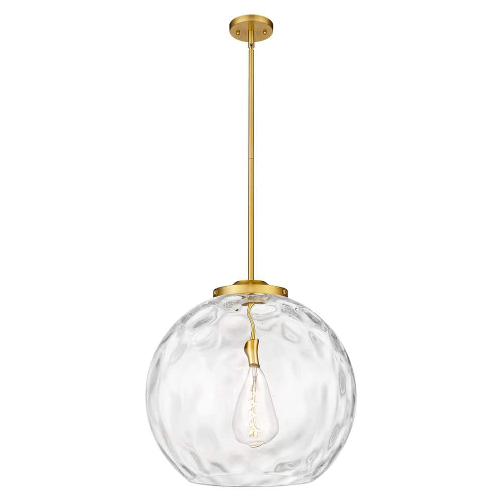 Athens 19.5" Satin Gold Water Glass Pendant Light