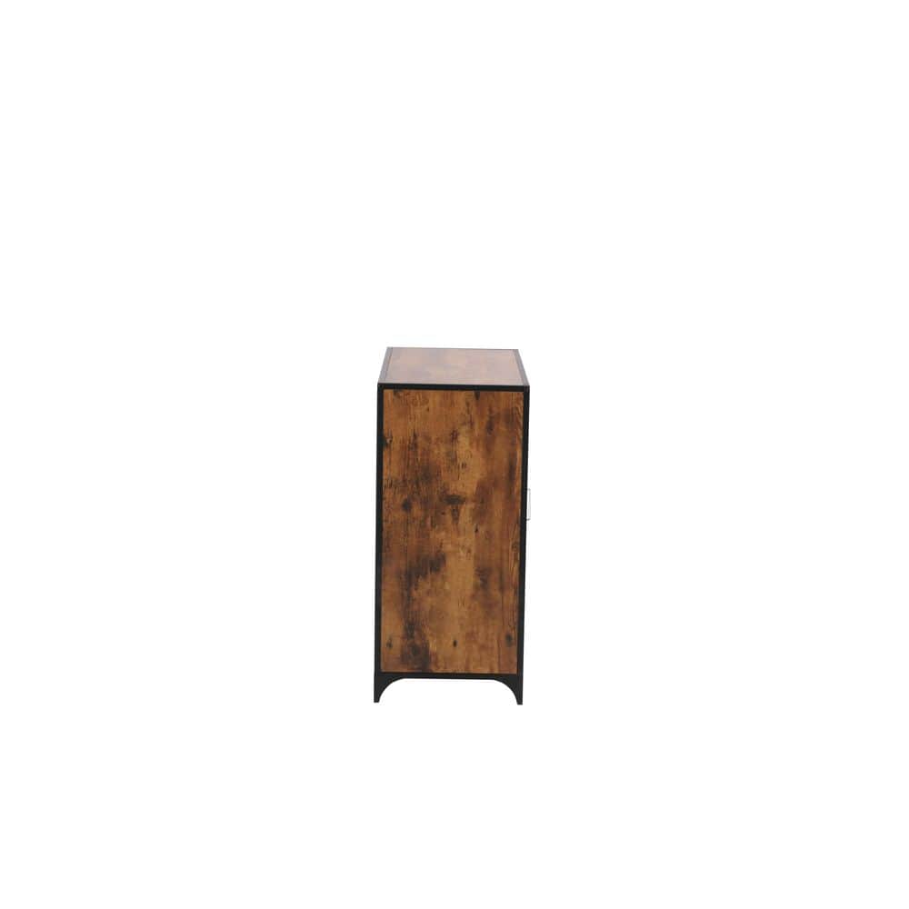 Black Industrial Freestanding 2-Door Mesh Cabinet