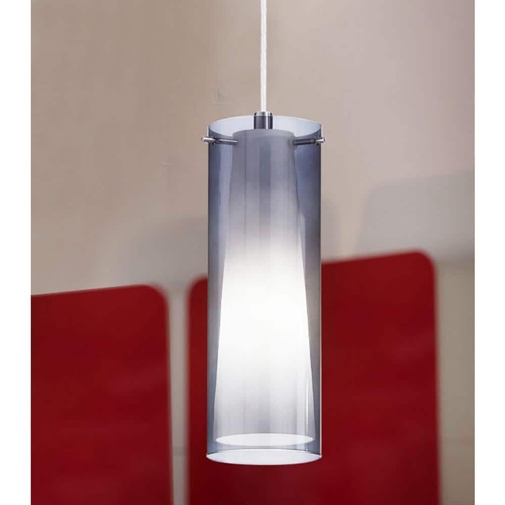Pinto Nero Matte Nickel Mini Pendant with Dual Glass Shade