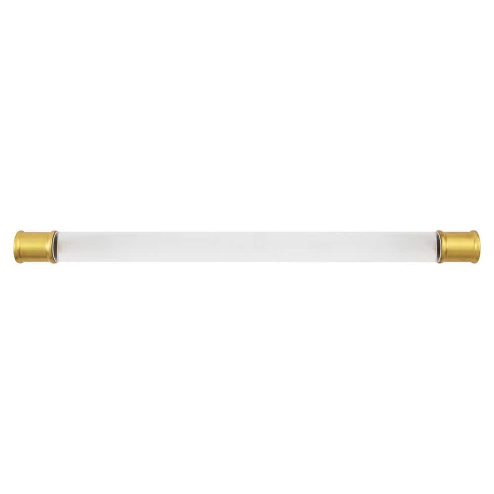 Brushed Golden Brass and Clear Acrylic Modern Bar Handle