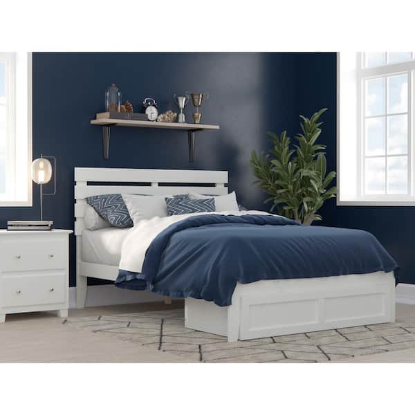 AFI Oxford White Full Bed with Foot Drawer and USB Turbo Charger