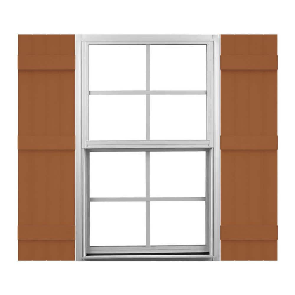 Mid America 14 in. W x 59 in. H Vinyl Board and Batten Shutters Pair in Treated Cedar price history on PriceWatchPro