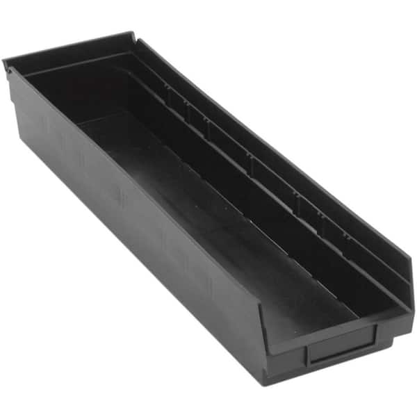 4 In. Economy 5.26 Qt. Shelf Bin in Black (8-Pack)