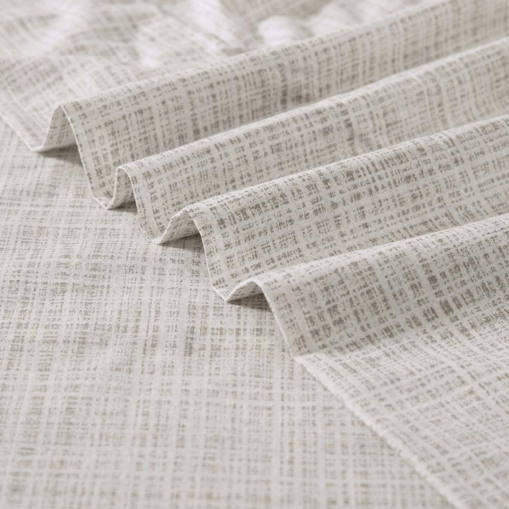 Gray Geometric Cotton Percale Queen Sheet Set