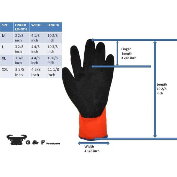 G & F Products - 3100M-10 120 Pairs Medium Rubber Latex Double Coated Work  Gloves for Construction, gardening gloves, heavy duty Cotton Blend Blue