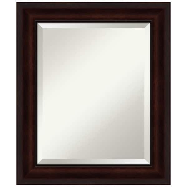 Amanti Art Medium Rectangle Coffee Bean Brown Beveled Glass Casual Mirror (25.25 in. H x 21.25 in. W)