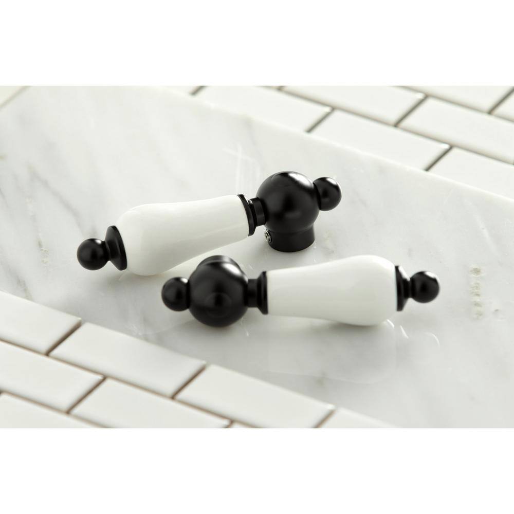 Matte Black Wall Mount Double Handle Tub Filler