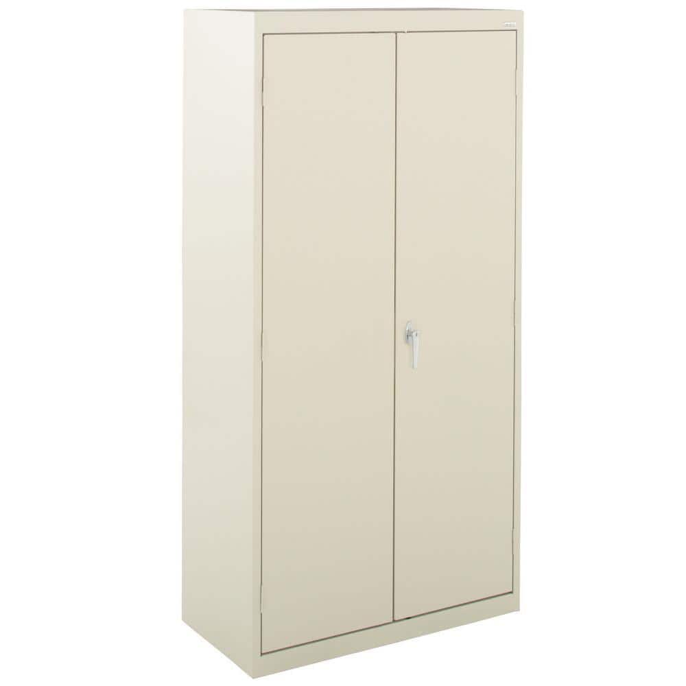 Putty Steel Freestanding Lockable Office Cabinet with Adjustable Shelving