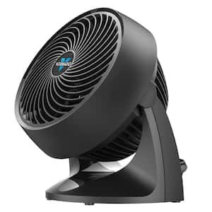 533 7.3 in. Small Whole Room Air Circulator Desk Fan in Black