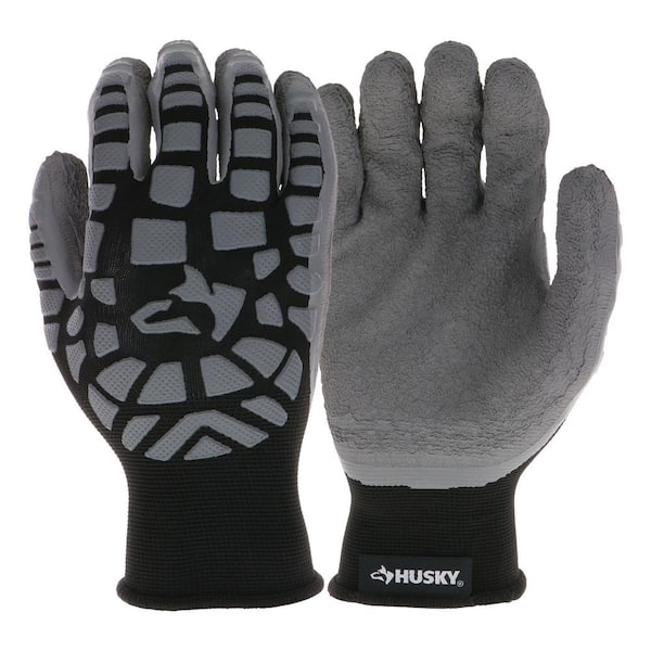 Husky Large ANSI 1 Cut Level Latex Coated Micro Impact Work Gloves (3-Pack)  HK37131-L3P - The Home Depot