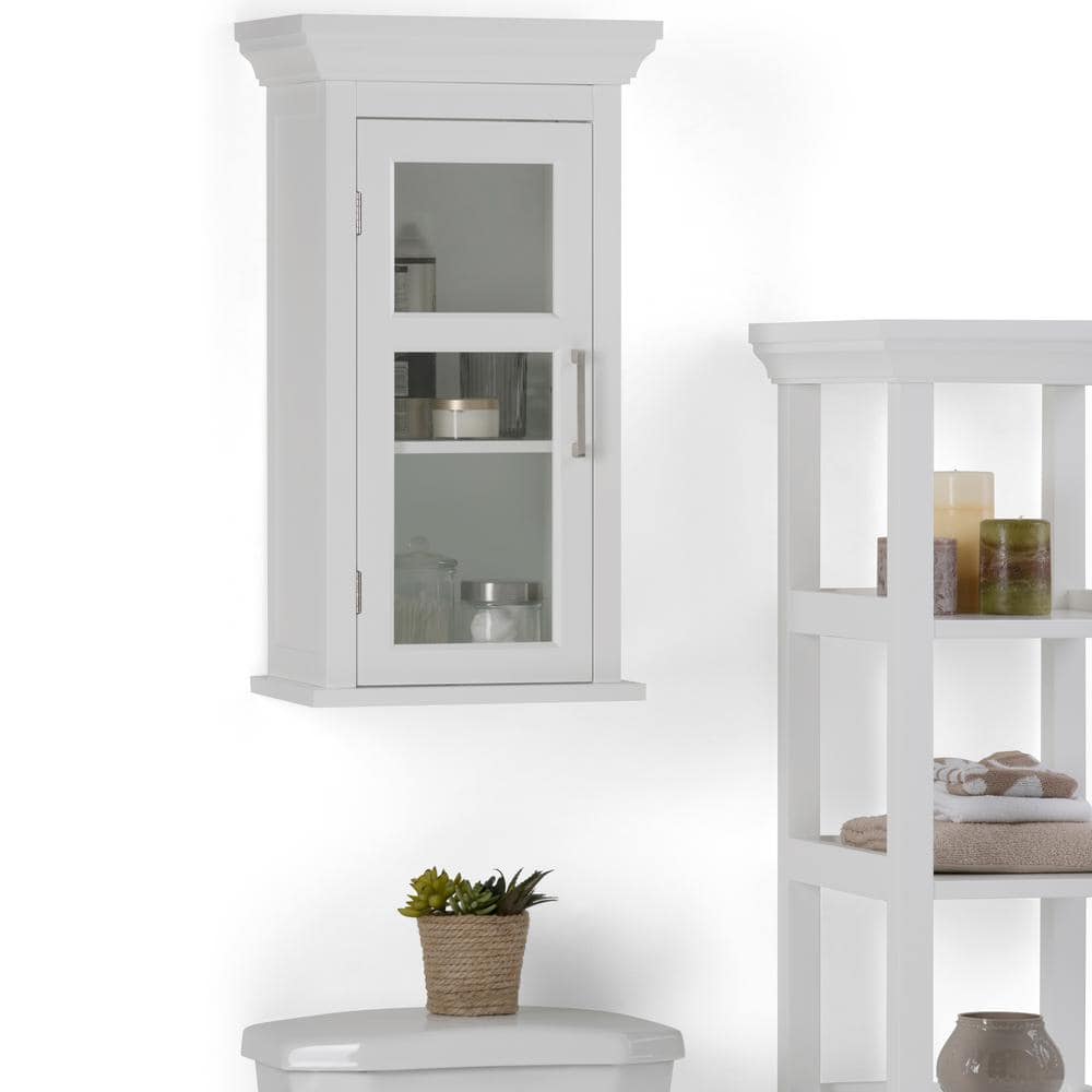 Pure White Rubberwood Single Door Wall Cabinet
