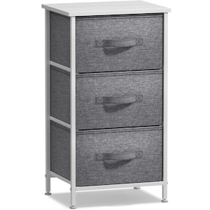 3 Drawers White Nightstand 28.75 in. H x 17.75 in. W x 11.87 in. D