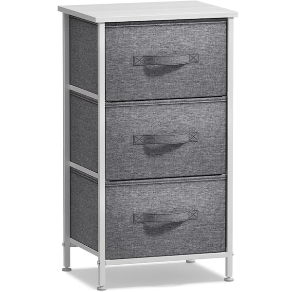 Sorbus 3 Drawers White Nightstand 28.75 in. H x 17.75 in. W x 11.87 in. D