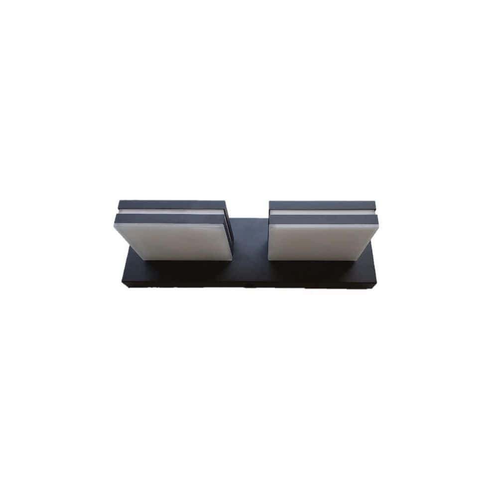 Rotatable Square 11 in. 2 Light Black Modern Integrated LED 3 CCT Vanity Light Bar for Bathroom price history on PriceWatchPro