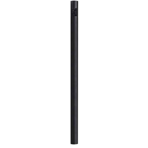 SOLUS 7 ft. Black Outdoor Direct Burial Lamp Post with Convenience Outlet fits 3 in. Post Top Fixtures