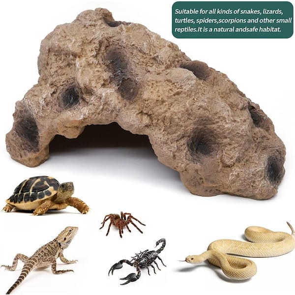 Bangminda Cachette Reptile Plate-Forme Pour Reptiles Plateforme De Tortue Rocher Grotte Gécko Habitat Décoration De Terrarium Plateforme De Basking Pour Reptiles Ornement D'aquarium