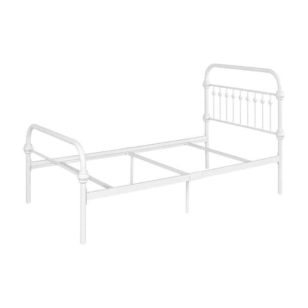 Spaco 43.6 in. W Black Metal Bed Frame Twin Size Platform Bed with Headboard