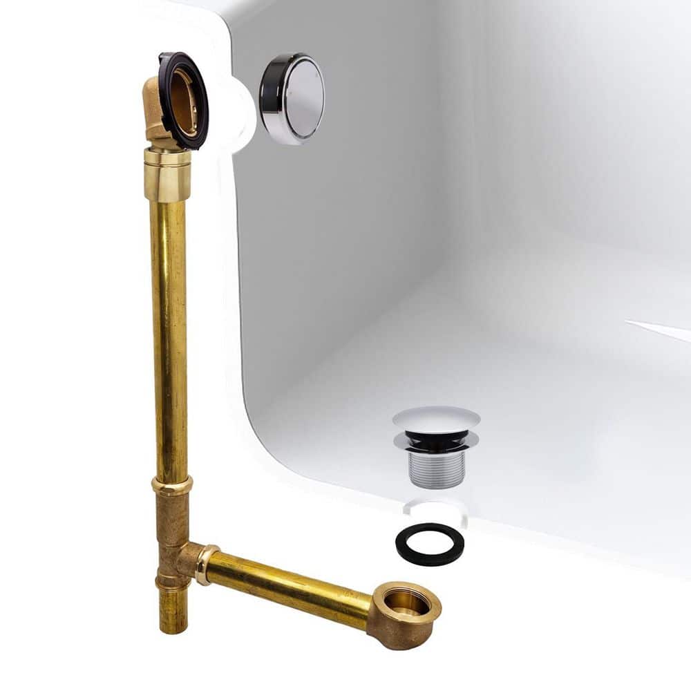 23 in. Deep Soak Tip-Toe Drain Bath Waste Overflow with Ball Joint, Polished Chrome price history on PriceWatchPro