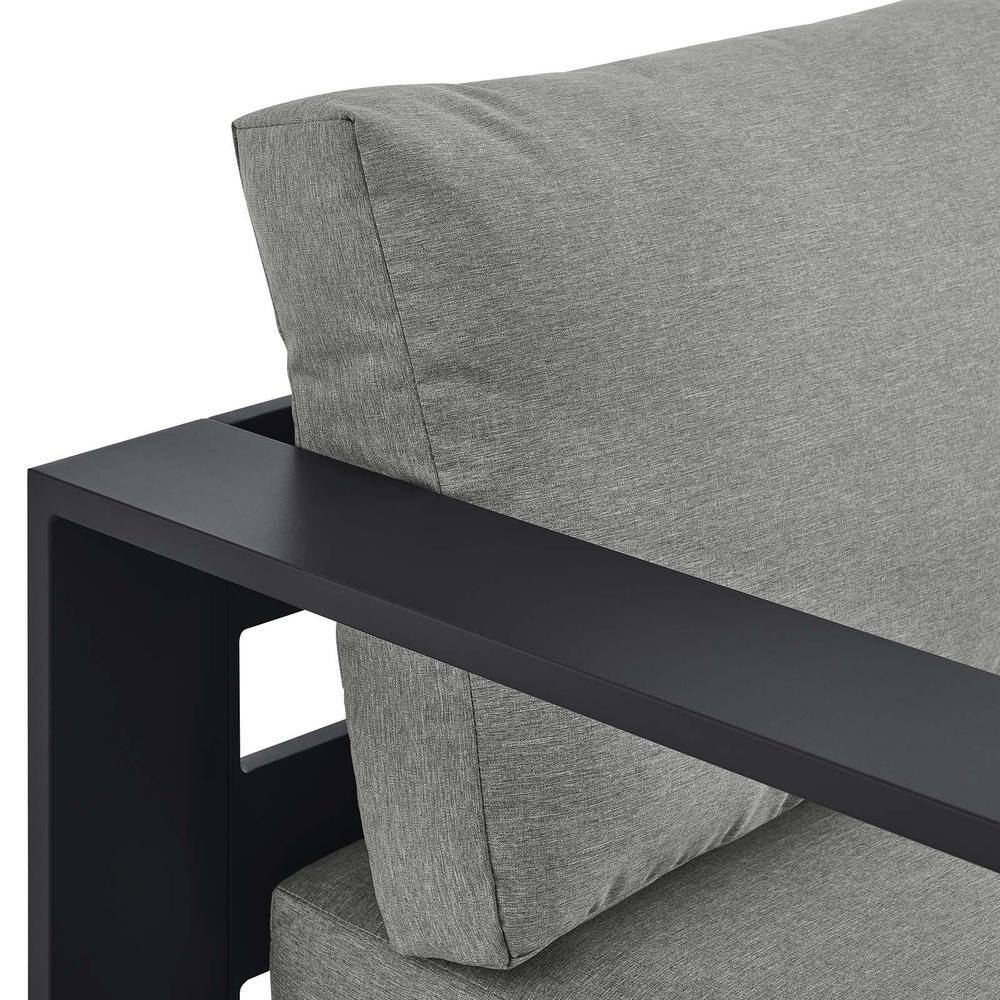 Tahoe Gray Powder-Coated Aluminum Outdoor Patio Modular Chaise Lounge