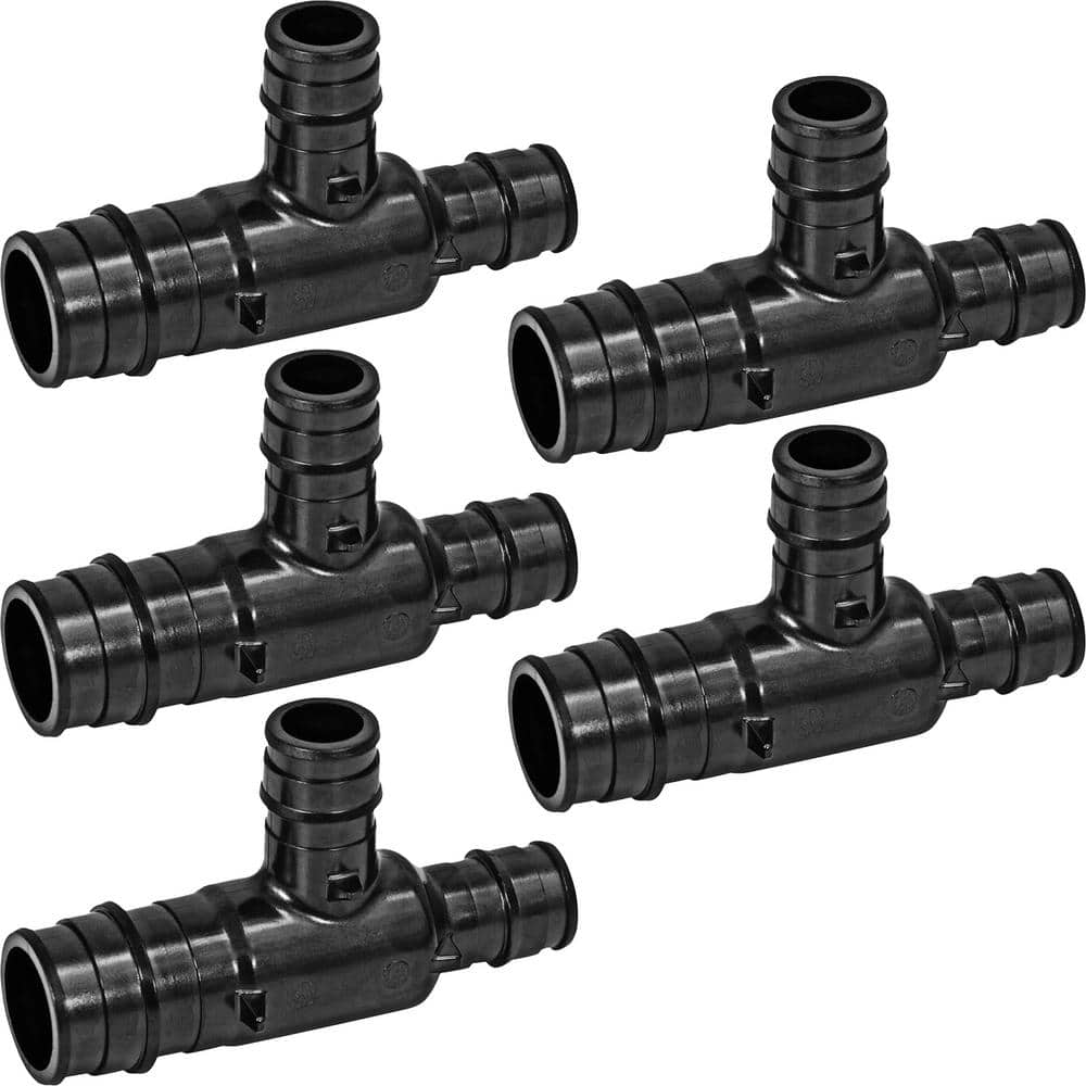 3/4 in. x 1/2 in. x 1/2 in. PEX-A Reducing Tee Pipe Fitting Plastic Poly Alloy Expansion Barb in Black (Pack of 5) price history on PriceWatchPro