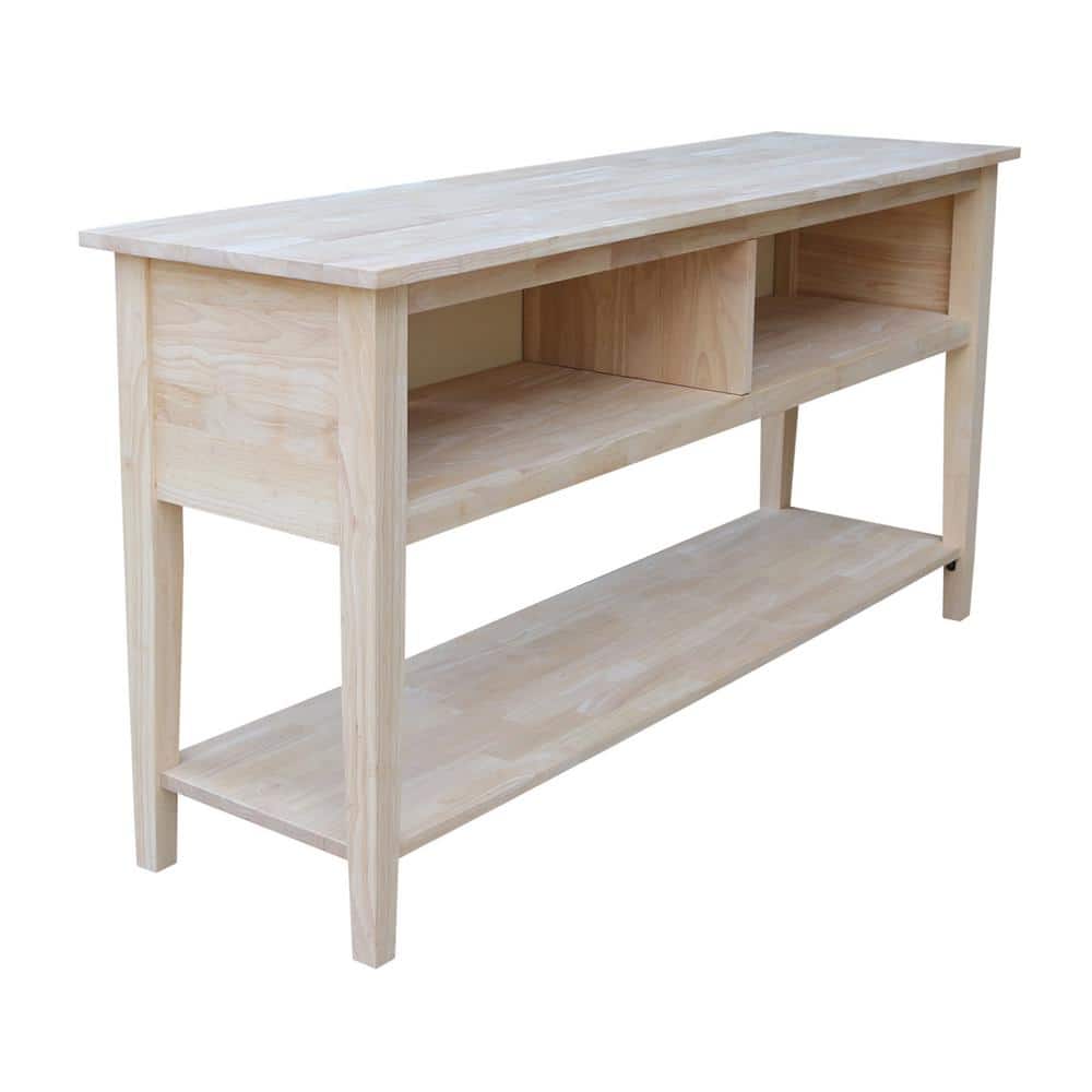 Solid Parawood Classic Entertainment TV Stand - 60" Light Brown