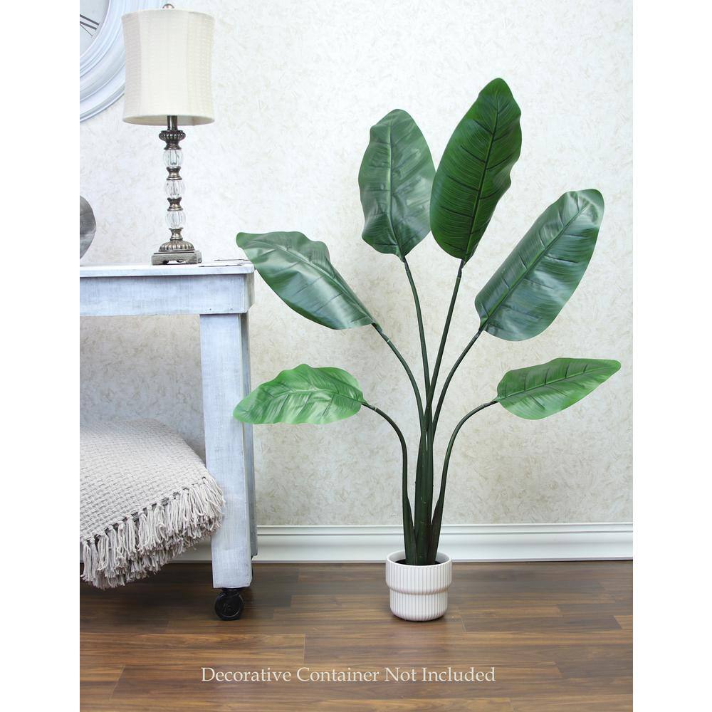 52" Green Artificial Bird of Paradise Tree in Black Plastic Pot